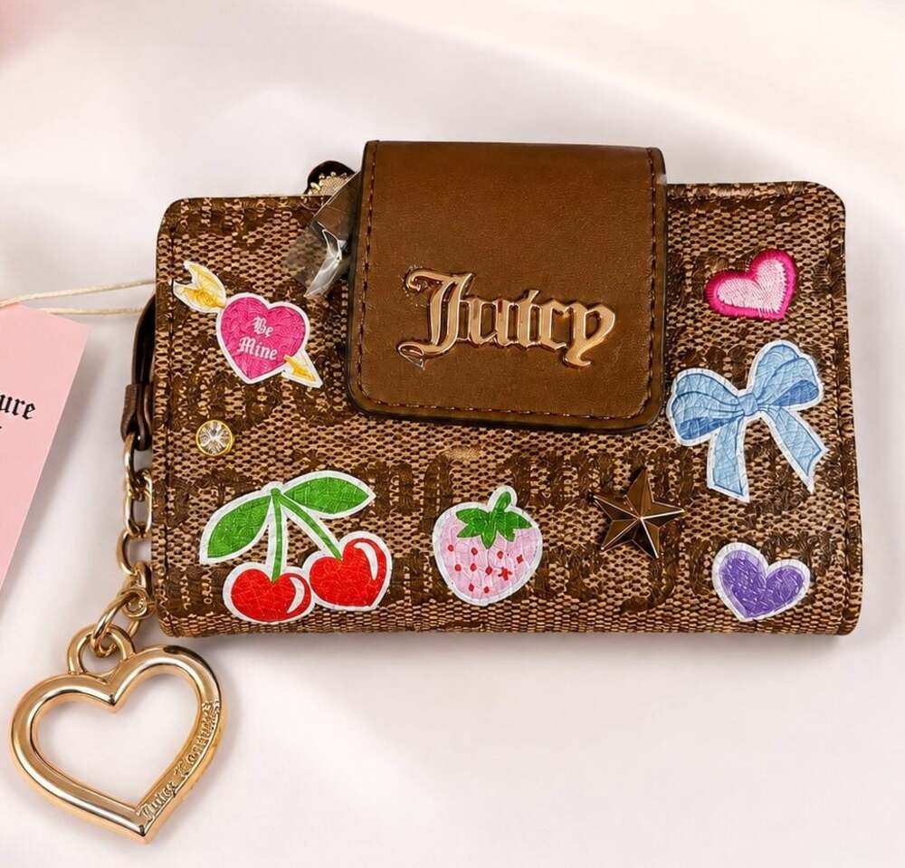Juicy Couture All Things Juicy Tab Card Wallet - Chestnut Chino